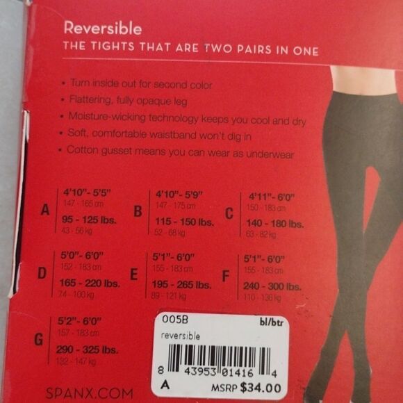 Lot of 2 Spanx Tights One Reversible black and brown And One Metallic shimmer A - Picture 8 of 10